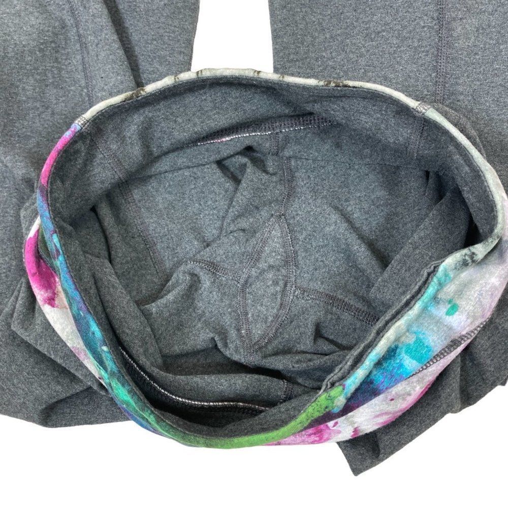 Lululemon Groove Pant Blurred Blossoms Heathered Fossil Flare Yoga Pants *FLAWS* - Picture 7 of 13